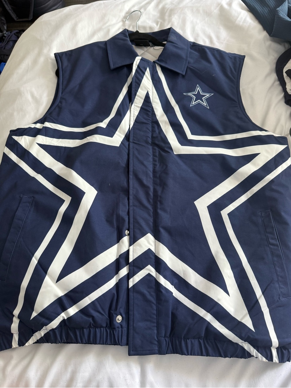 NFL Navy Quilted Puffer Jacket with NFL Shield Tag